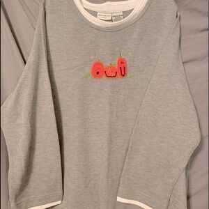 EUC- Fall Tunic w/Embroidered Pumpkins